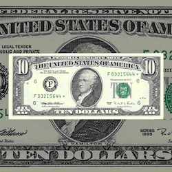 Small Size $10 Federal Reserve Notes 