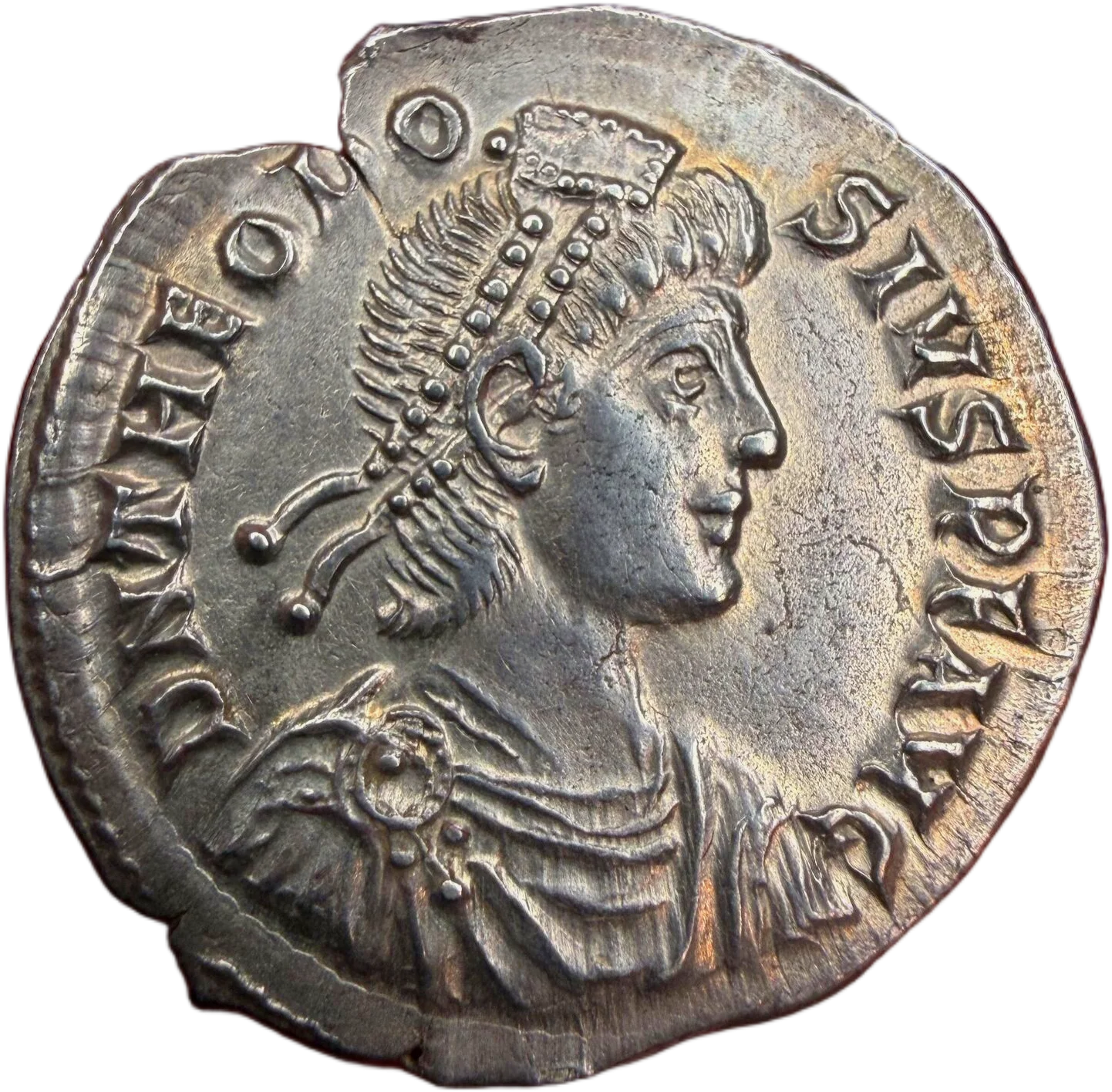 Theodosius I ‘the Great’, AR Miliarense NGC AU 5/5 3/5