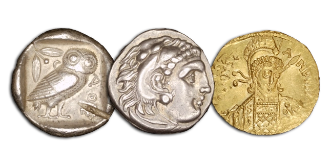 Old Numismatic Coins Illustration