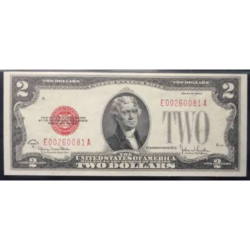 $2 1928-G red seal. Small Legal Tender Notes 1508 (2)