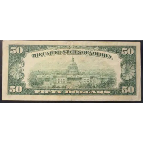 $50 1950-B. blue-Green seal. Small Size $50 Federal Reserve Notes 2109-B*