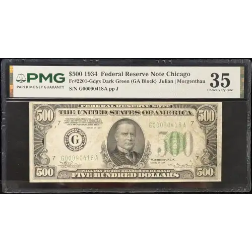 $500 1934  High Denomination Notes 2201-G (4)