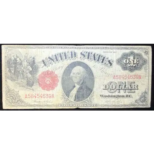 $1 1917 Small Red, scalloped Legal Tender Issues 36