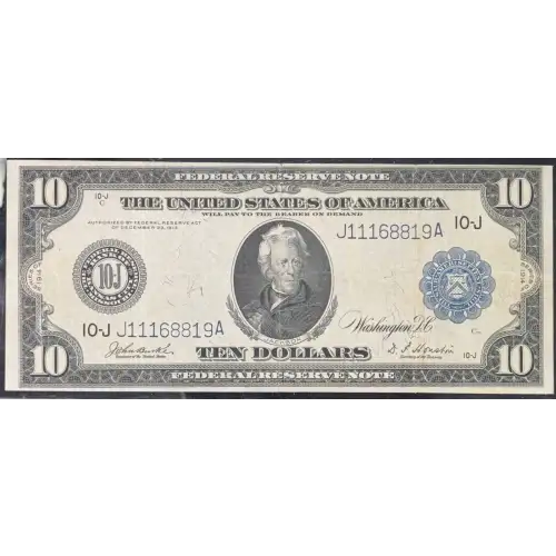 $10 1914 Blue Seal Federal Reserve Notes 942 (3)
