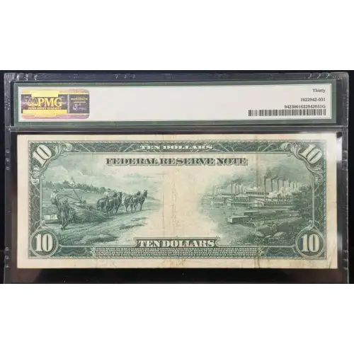 $10 1914 Blue Seal Federal Reserve Notes 942