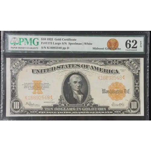 $10 1922 Gold Gold Certificates 1173 (3)