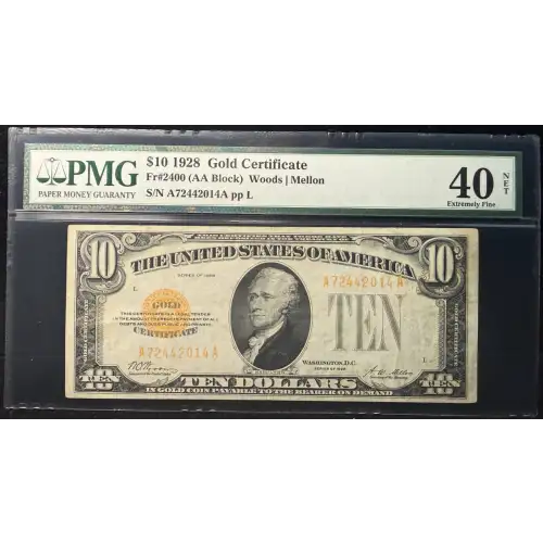$10 1928 Gold Seal Small Size Gold Certificates 2400 (2)