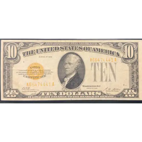 $10 1928 Gold Seal Small Size Gold Certificates 2400 (2)
