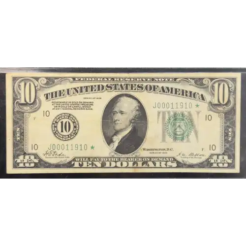$10 1928 Green Seal Small Size $10 Federal Reserve Notes 2000-J*