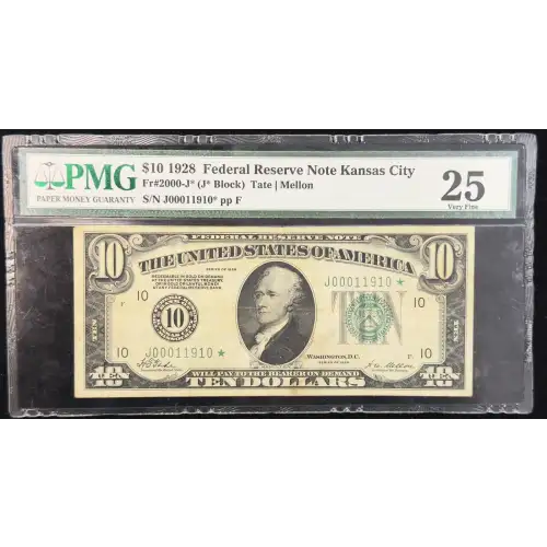 $10 1928 Green Seal Small Size $10 Federal Reserve Notes 2000-J* (4)