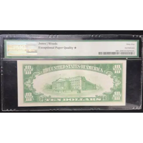 $10 1929 small brown seal. Small National Bank Notes 1801-2 (3)