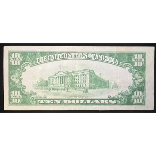$10 1934-A blue seal. Small Silver Certificates 1702