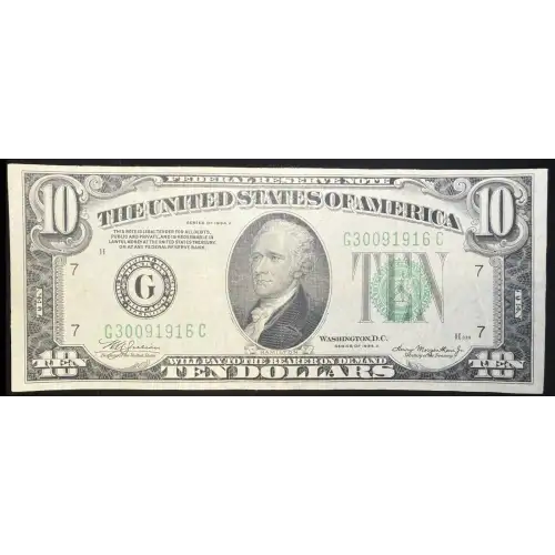 $10 1934-A.  Small Size $10 Federal Reserve Notes 2006-G