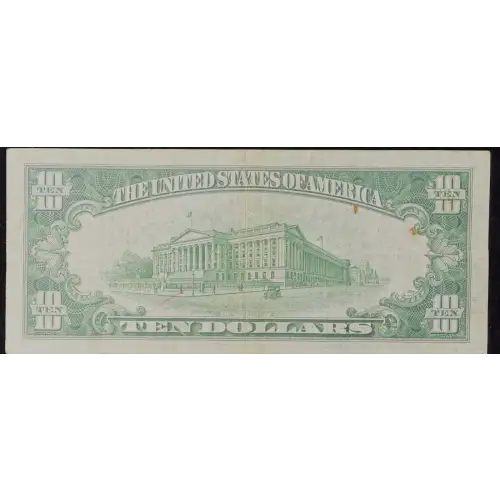 $10 1934-A yellow seal Emergency Notes Issued During WW2 2309 (2)