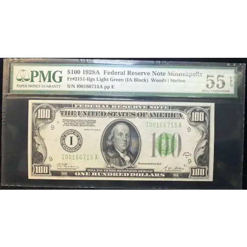 $100 1928-A.  Small Size $100 Federal Reserve Notes 2151-I (3)