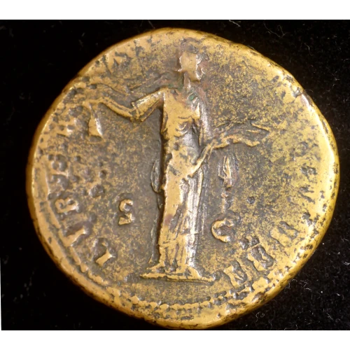 153-154 Antoninus Pius, AE Sestertius VF Tooled (2)