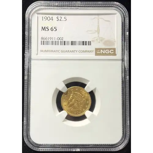 1904 $2.50 Gold Liberty Head Quarter Eagle NGC MS-65 (3)