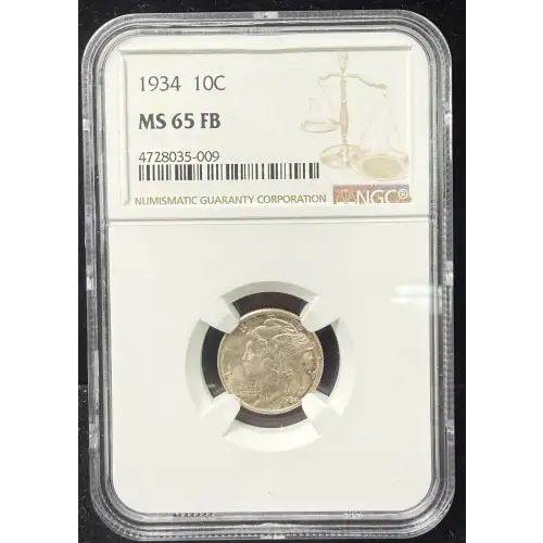 1934 Dimes Winged Liberty Head or Mercury NGC MS-65 FB (3)
