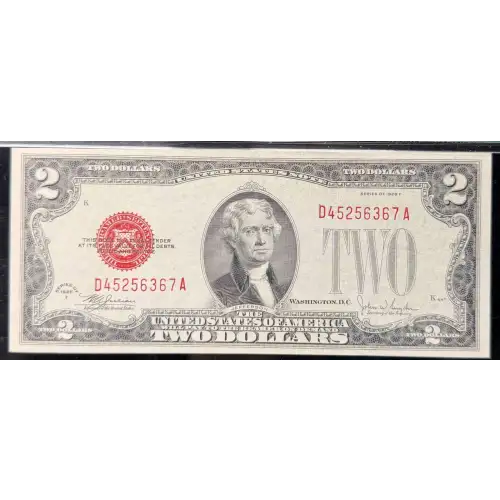 $2 1928-F red seal. Small Legal Tender Notes 1507 (2)