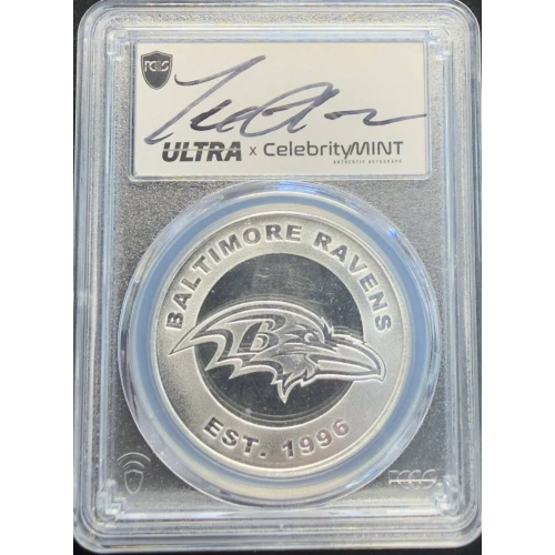 (2025) 1oz Rnd NFL-Baltimore Ravens Base .999 Ag Ultra Terrell Suggs Terrell Suggs (3)