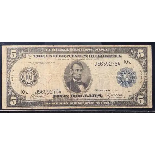 $5 1914 Blue Seal Federal Reserve Notes 880 (4)