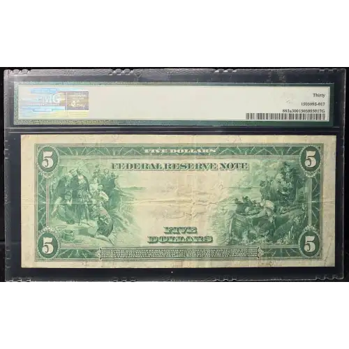 $5 1914 Blue Seal Federal Reserve Notes 883A