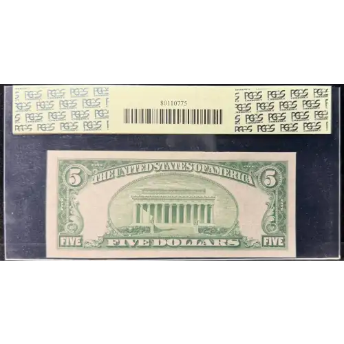 $5 1928-C red seal. Small Legal Tender Notes 1528 (3)