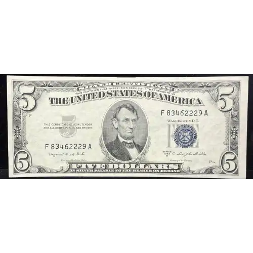 $5 1953-B blue seal. Small Silver Certificates 1657