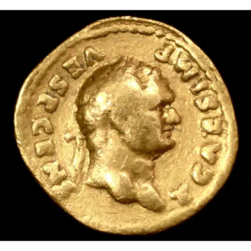 73 Titus (as Caesar), AV Aureus Fine Temple of Vesta Rare (2)