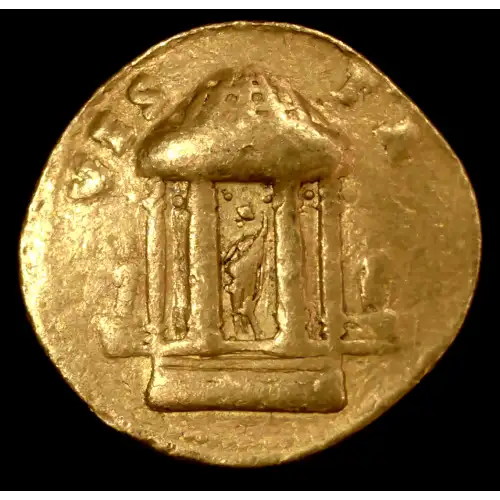 73 Titus (as Caesar), AV Aureus Fine Temple of Vesta Rare