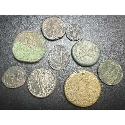 Assorted Roman Imperial, 9 AE Coin Lot (2)