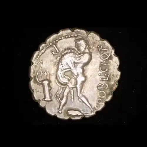 C. Poblicius Q.f., AR Serrate Denarius