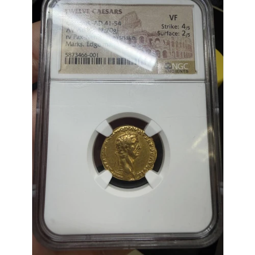 Claudius, AV Aureus NGC VF 4/5 2/5 (3)