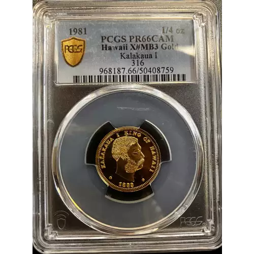 Hawaii Kalakua I AV 1/4 oz Proof