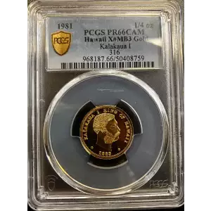 Hawaii Kalakua I AV 1/4 oz Proof