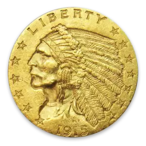 Indian $2.5 (1908 - 1929) - AU