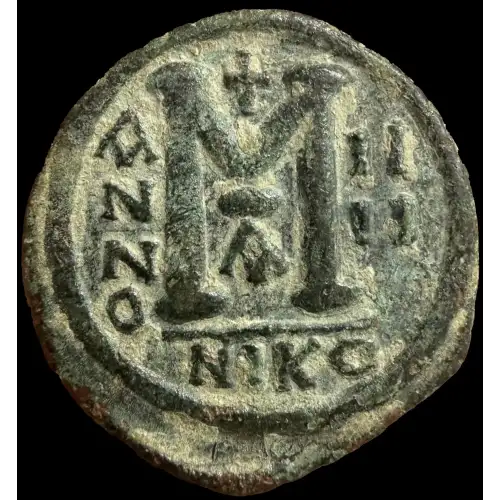 Justin II w/ Sophia, AE Follis (2)