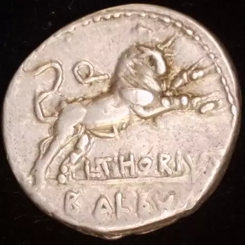 L. Thorius Balbus, AR Denarius