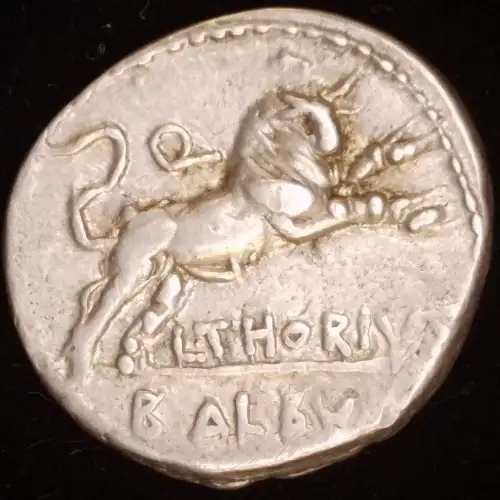 L. Thorius Balbus, AR Denarius