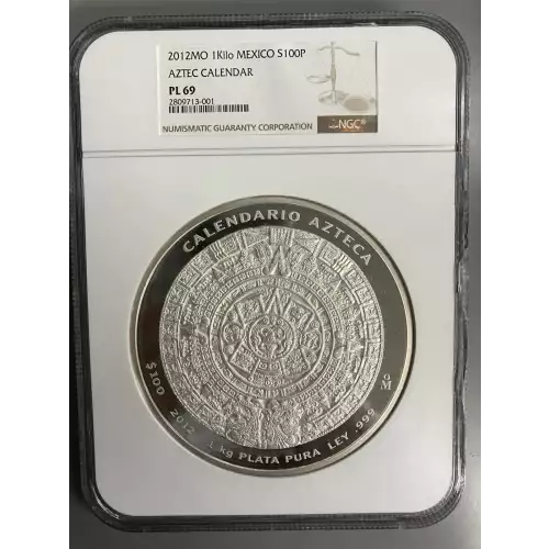 MEXICO Aztec Calendar 1Kilo Reverse Proof