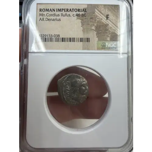 Mn. Cordius Rufus, AR Denarius NGC F (2)