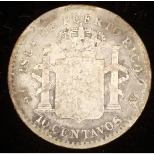 PUERTO RICO Silver 10 CENTAVOS (2)