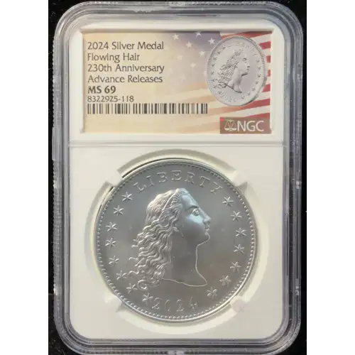 Silver Flowing Hair 230th Anniversary High Relief Medal (4)