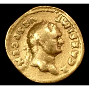 73 Titus (as Caesar), AV Aureus Fine Temple of Vesta Rare (2)