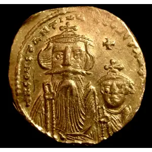 654-659 Constans II w/ Constantine IV, AV Solidus EF (2)