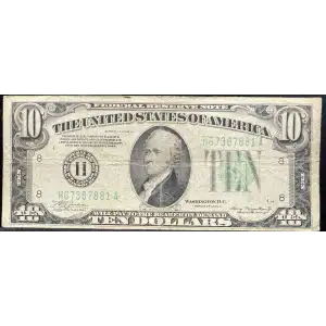 $10 1934-A.  Small Size $10 Federal Reserve Notes 2006-H