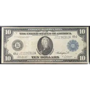 $10 1914 Blue Seal Federal Reserve Notes 942 (4)
