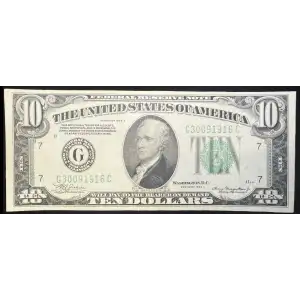 $10 1934-A.  Small Size $10 Federal Reserve Notes 2006-G