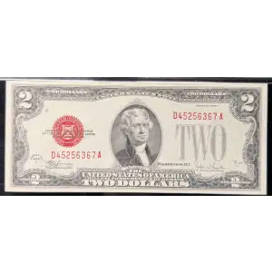 $2 1928-F red seal. Small Legal Tender Notes 1507 (2)