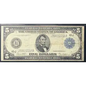 $5 1914 Blue Seal Federal Reserve Notes 883A (4)